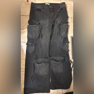 Refuge Women’s Gray Stylish Cargo Utility Pants